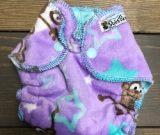 Monkey Star Minky /w aqua cotton velour - newborn
