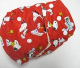 Red Snoopy /w red cotton velour - Designer Woven Hidden PUL Ai2