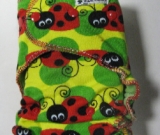 Ladybugs /w green organic bamboo velour - serged multi-size