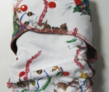 Christmas Tree Puppies /w brown cotton velour - serged multi-size