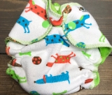 Weiner Dogs /w lime cotton velour - newborn