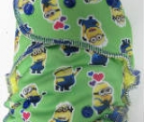 Green Minions POLY (imported) /w yellow organic bamboo velour - serged multi-size