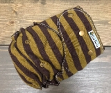 Toffee Stripe /w chocolate cotton velour - serged multi-size