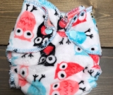 Aqua owls minky /w peach cotton velour - newborn