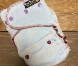 Blue cotton velour /w plum cotton inner & purple cotton soakers - serged Sleepytime