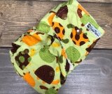 Turtles /w chocolate cotton velour - Designer Woven Hidden PUL Ai2