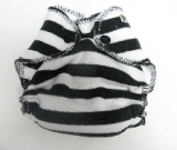 Dalmation Stripe /w white cotton velour - newborn