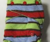 Summer Stripe /w sage cotton velour - T&T multi-size