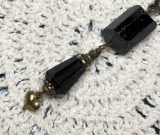 black tourmaline & smoky quartz gemstone necklace pendant