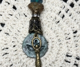 lotus goddess, kiln fired necklace pendant