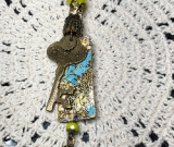 key to nature's garden vintage necklace pendant
