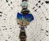moon rising blue bird necklace pendant