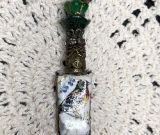 bird song vintage ceramic necklace pendant