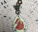 naughty or nice knower enameled necklace pendant