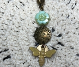 bee love-enameled bee necklace pendant-2