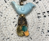 southwestern cactus bird-necklace pendant