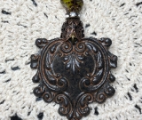 vintage victorian heart necklace pendant-5