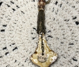 golden artisan vintage ceramic necklace pendant
