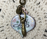 goddess of joy, enamled necklace pendant