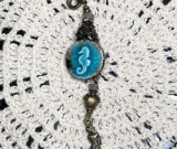the deep blue ocean-ceramic seahorse necklace pendant