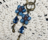 drops of blue-blue flower earrings