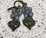 love expressed blue flower-earrings