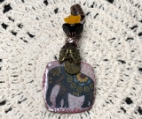 elephant enameled necklace pendant