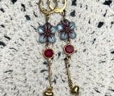 blooming blue flowered love earrings