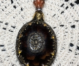 amber vintage art deco necklace pendant