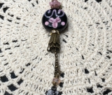 black elephant, vintage art deco necklace pendant