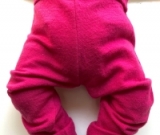 6-12+ months - Light Weight Dark Pink Wool Jersey Leggings Longies