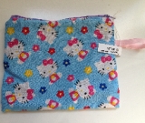 Kitty and Flowers Snack Bag /  Zipper pouch