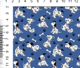 1yd cut R-57 101 Dogs Small Blue Woven Retail