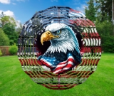 Eagle 05 w/Flag 3D Wind Spinner