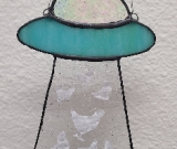 UFO w/Chickens Stained Glass