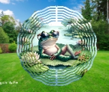 Frog on Lily Pad 3D Wind Spinner