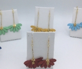 3” Handmade Suede Flower Pedal Earrings