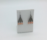 2” Handmade Black Earrings with Coral beads