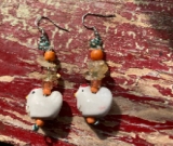 Chicken gemstone earrings