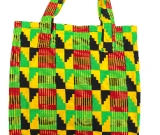 Authentic Ghanaian Kente Print Tote Bag | 17x17 Eco-Friendly Cotton Shoulder Bag Authentic Ghanaian Kente Print Tote Bag | 17x17 Eco-Friendly Cotton Shoulder Bag