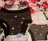 6/7 Faux Black Glitter  Children's Underwear