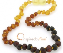 Amber Teething Necklace - Kids Unpolished Tri-colo